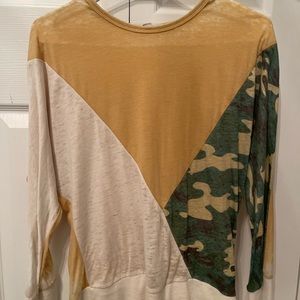 Multi-Pattern Long-Sleeve Top